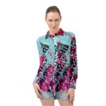 Colorful Splashes Grunge, Abstract Art Long Sleeve Chiffon Shirt