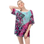 Colorful Splashes Grunge, Abstract Art Oversized Chiffon Top