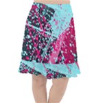 Colorful Splashes Grunge, Abstract Art Fishtail Chiffon Skirt