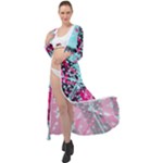 Colorful Splashes Grunge, Abstract Art Maxi Chiffon Beach Wrap