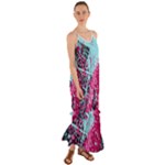 Colorful Splashes Grunge, Abstract Art Cami Maxi Ruffle Chiffon Dress