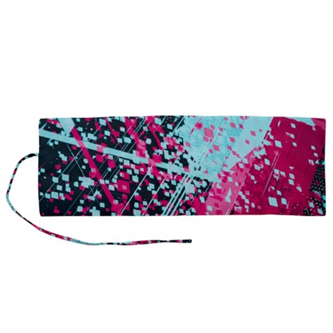 Colorful Splashes Grunge, Abstract Art Roll Up Canvas Pencil Holder (M) from ArtsNow.com