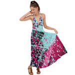 Colorful Splashes Grunge, Abstract Art Backless Maxi Beach Dress