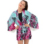 Colorful Splashes Grunge, Abstract Art Long Sleeve Kimono