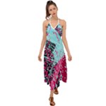 Colorful Splashes Grunge, Abstract Art Halter Tie Back Dress 