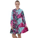 Colorful Splashes Grunge, Abstract Art All Frills Dress