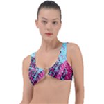 Colorful Splashes Grunge, Abstract Art Ring Detail Bikini Top