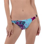 Colorful Splashes Grunge, Abstract Art Ring Detail Bikini Bottoms