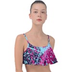 Colorful Splashes Grunge, Abstract Art Frill Bikini Top