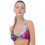 Colorful Splashes Grunge, Abstract Art Knot Up Bikini Top