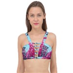 Colorful Splashes Grunge, Abstract Art Cage Up Bikini Top