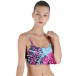 Colorful Splashes Grunge, Abstract Art Layered Top Bikini Top 