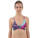 Colorful Splashes Grunge, Abstract Art Wrap Around Bikini Top