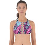 Colorful Splashes Grunge, Abstract Art Perfectly Cut Out Bikini Top