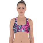 Colorful Splashes Grunge, Abstract Art Cross Back Hipster Bikini Top 