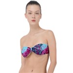 Colorful Splashes Grunge, Abstract Art Classic Bandeau Bikini Top 