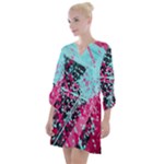 Colorful Splashes Grunge, Abstract Art Open Neck Shift Dress