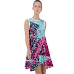 Colorful Splashes Grunge, Abstract Art Frill Swing Dress