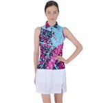 Colorful Splashes Grunge, Abstract Art Women s Sleeveless Polo T-Shirt