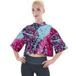 Colorful Splashes Grunge, Abstract Art Mock Neck T-Shirt