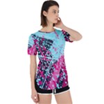 Colorful Splashes Grunge, Abstract Art Perpetual Short Sleeve T-Shirt