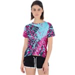 Colorful Splashes Grunge, Abstract Art Open Back Sport T-Shirt