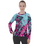 Colorful Splashes Grunge, Abstract Art Women s Pique Long Sleeve T-Shirt