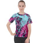 Colorful Splashes Grunge, Abstract Art Women s Sport Raglan T-Shirt