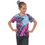 Colorful Splashes Grunge, Abstract Art Kids  Mesh Piece T-Shirt