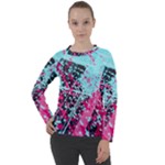 Colorful Splashes Grunge, Abstract Art Women s Long Sleeve Raglan T-Shirt