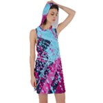 Colorful Splashes Grunge, Abstract Art Racer Back Hoodie Dress