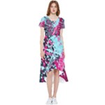 Colorful Splashes Grunge, Abstract Art High Low Boho Dress