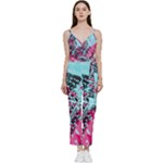 Colorful Splashes Grunge, Abstract Art V-Neck Camisole Jumpsuit