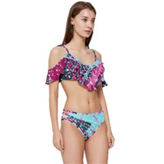 Ruffle Edge Tie Up Bikini Set	 