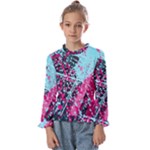 Colorful Splashes Grunge, Abstract Art Kids  Frill Detail T-Shirt