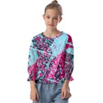 Colorful Splashes Grunge, Abstract Art Kids  Cuff Sleeve Top