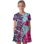 Colorful Splashes Grunge, Abstract Art Kids  Short Sleeve Pinafore Style Dress