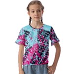 Colorful Splashes Grunge, Abstract Art Kids  Cuff Sleeve Scrunch Bottom T-Shirt