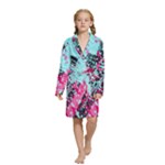 Colorful Splashes Grunge, Abstract Art Kids  Long Sleeve Velvet Lounge Robe