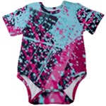 Colorful Splashes Grunge, Abstract Art Baby Short Sleeve Bodysuit