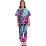 Colorful Splashes Grunge, Abstract Art Kids  T-Shirt and Pants Sports Set