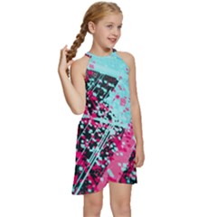 Kids  Halter Collar Waist Tie Chiffon Dress 