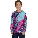 Colorful Splashes Grunge, Abstract Art Kids  Crewneck Sweatshirt