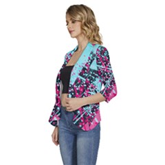 Women s 3/4 Sleeve Ruffle Edge Open Front Jacket 