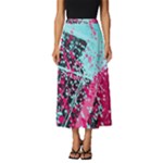 Colorful Splashes Grunge, Abstract Art Classic Midi Chiffon Skirt