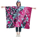 Colorful Splashes Grunge, Abstract Art Women s Hooded Rain Ponchos