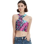 Colorful Splashes Grunge, Abstract Art Cut Out Top