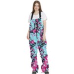 Colorful Splashes Grunge, Abstract Art Women s Front Zip Ski And Snowboard Bib Pants