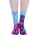 Colorful Splashes Grunge, Abstract Art Smooth Crew Length Tube Socks