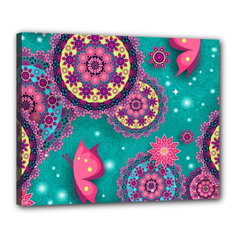 Floral Pattern, Abstract, Colorful, Flow Canvas 20  x 16  (Stretched) from ArtsNow.com